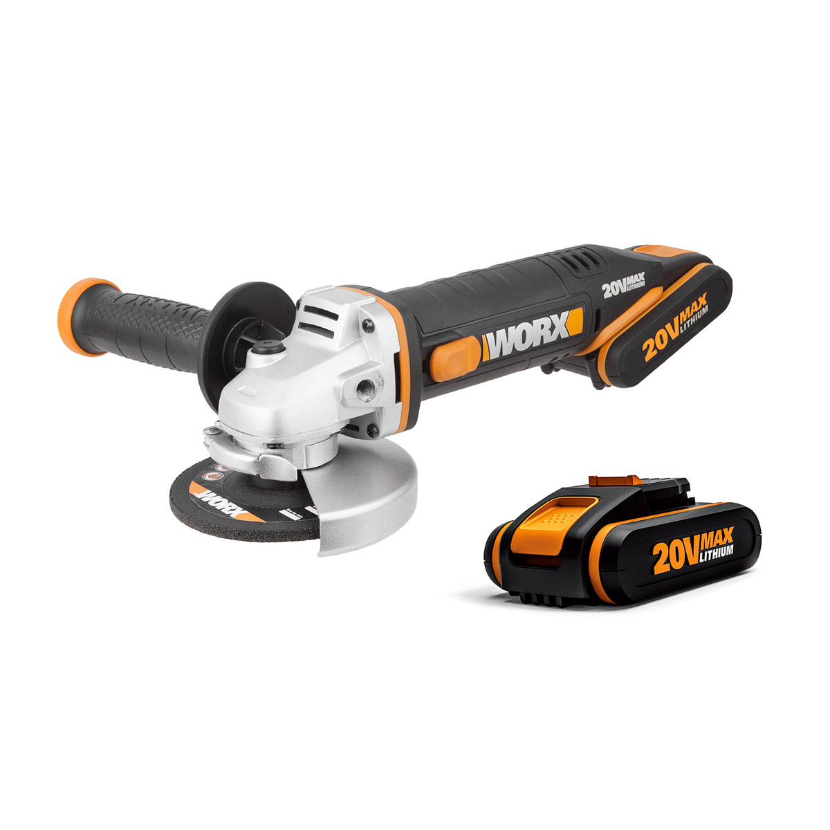 Amoladora Angular a bater a Worx NR WX800 115 MM 20V 2.0Ah Li Ion