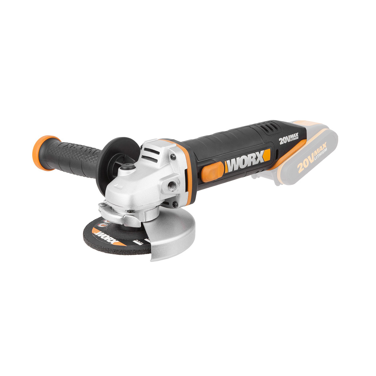 Amoladora Angular sin bater a Worx NR WX800.9 115 MM 20V 2.0Ah Li Ion