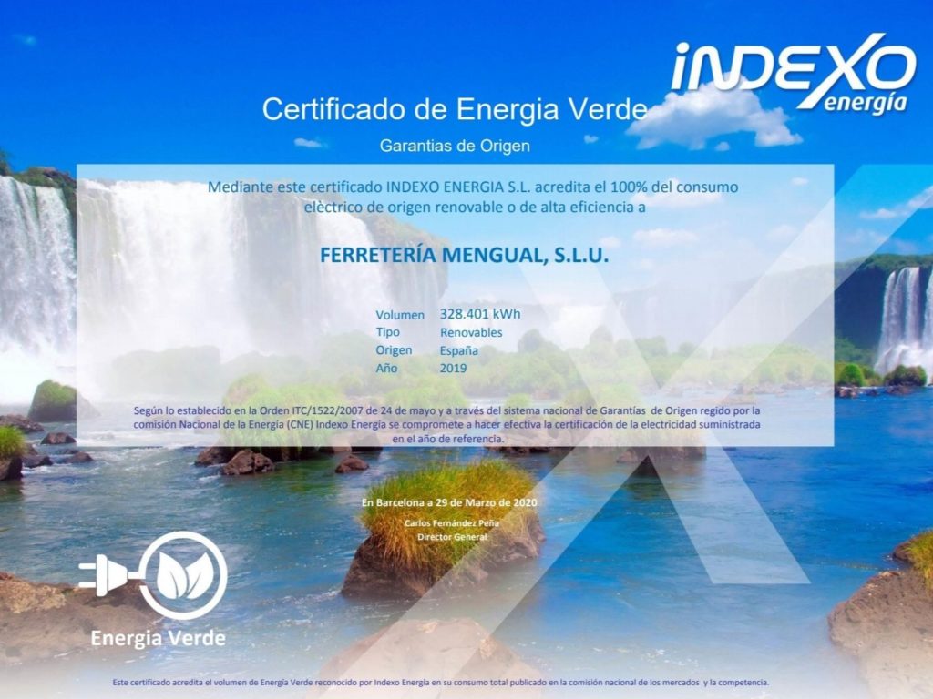 Certificado verde de Mengual